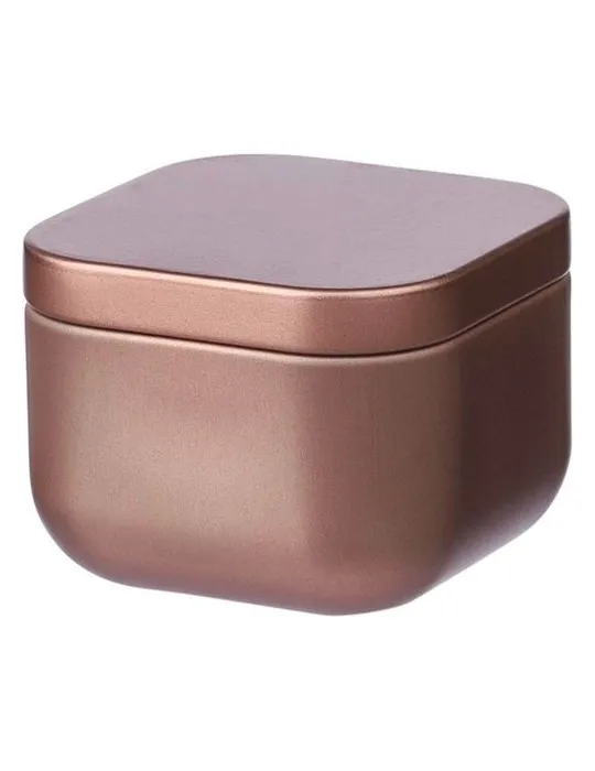 Bougie publicitaire parfumée Laurie Matières : cuir recyclé Couleurs : taupe impression logo haute qualité