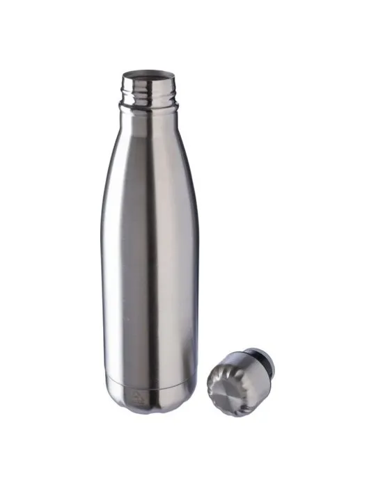 Gourde écologique en acier inoxydable recyclé de 650 ml personnalisée Cliff Matières : coton Couleurs : bleu marine cadeau entre
