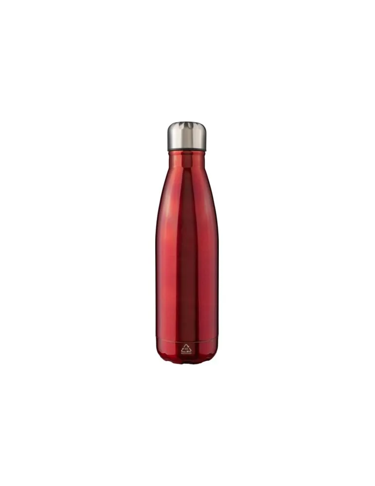 Gourde écologique en acier inoxydable recyclé de 650 ml personnalisée Cliff Matières : cuir recyclé Couleurs : noir goodies entr