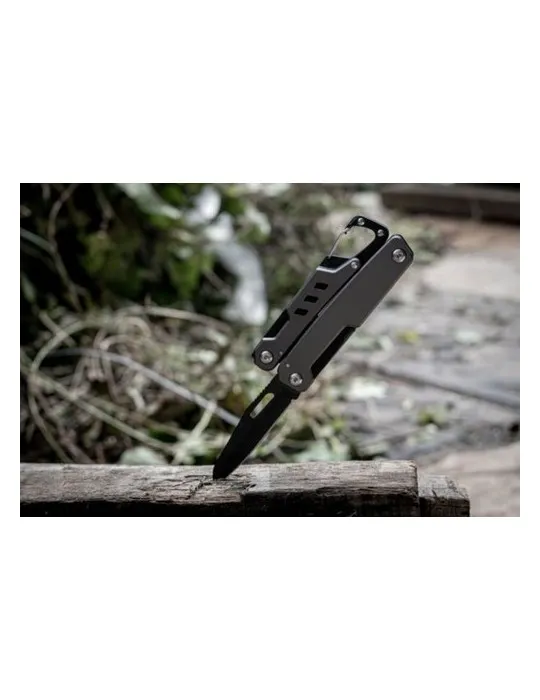 Outil multifonctionnel publicitaire Ranger de Brandcharger Matières : cuir recyclé Couleurs : bleu foncé impression haute défini