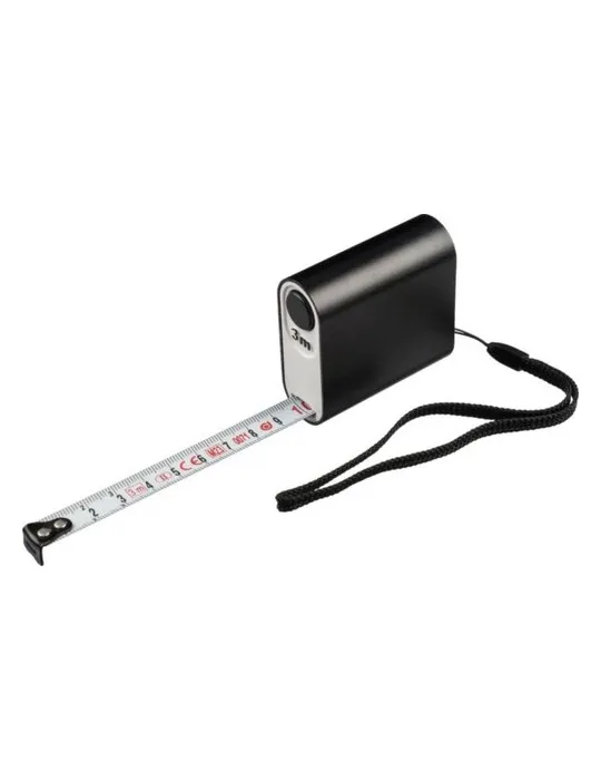 Mètre-ruban publicitaire en aluminium de 3 m Frances Matières : bois Couleurs : bois personnalisation rapide en France