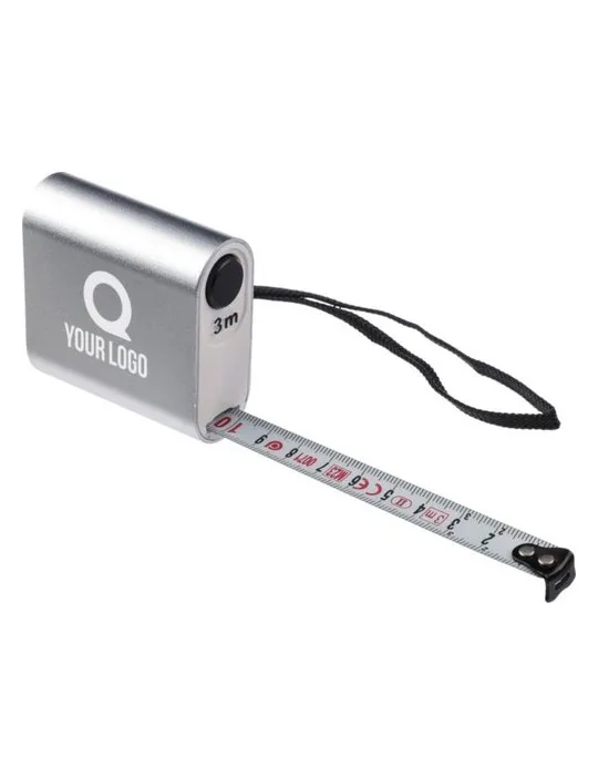 Mètre-ruban publicitaire en aluminium de 3 m Frances Matières : bois Couleurs : bois goodies publicitaire durable