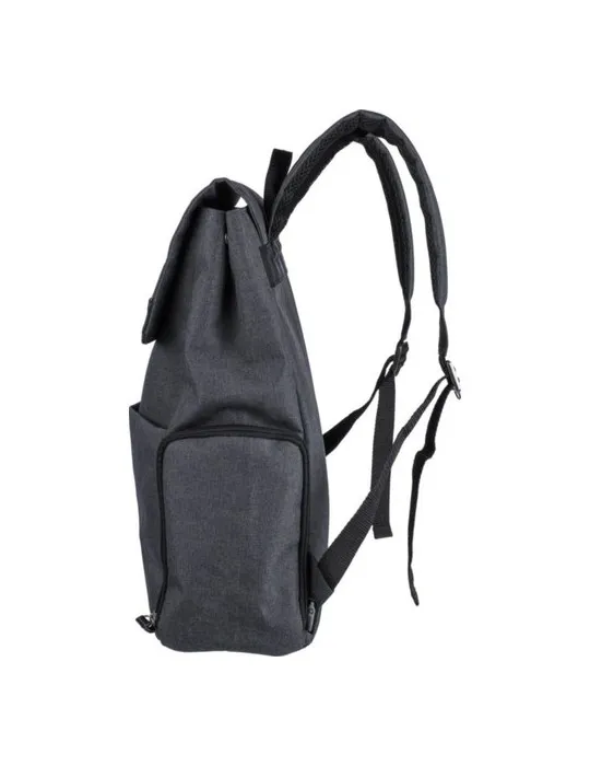 Sac à dos personnalisé en polyester 600D pour ordinateur portable 15'' Dennis Couleurs : noir marquage laser ultra précis