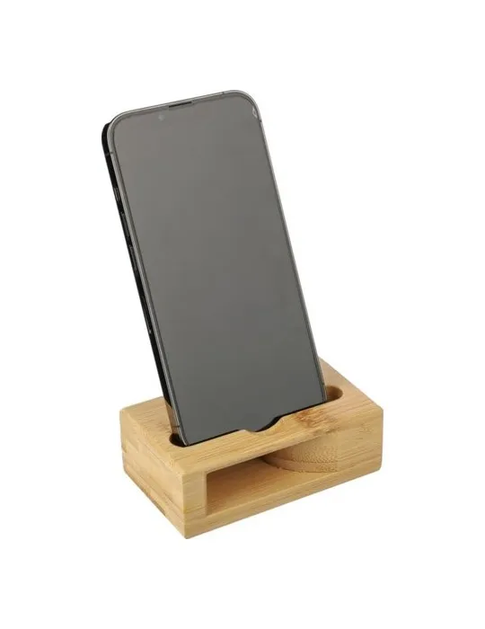 Support personnalisé en bambou pour téléphone Albert Matières : acier inoxydable Couleurs : noir