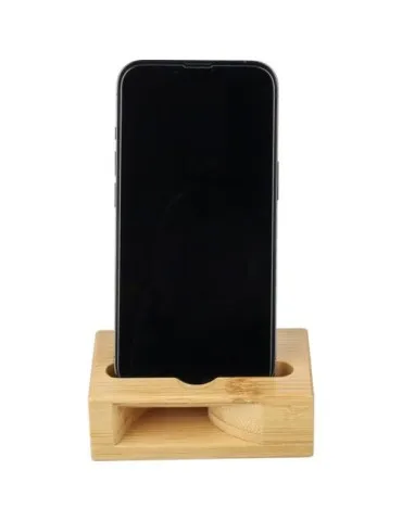 Support personnalisé en bambou pour téléphone Albert Matières : acier inoxydable Couleurs : noir 2