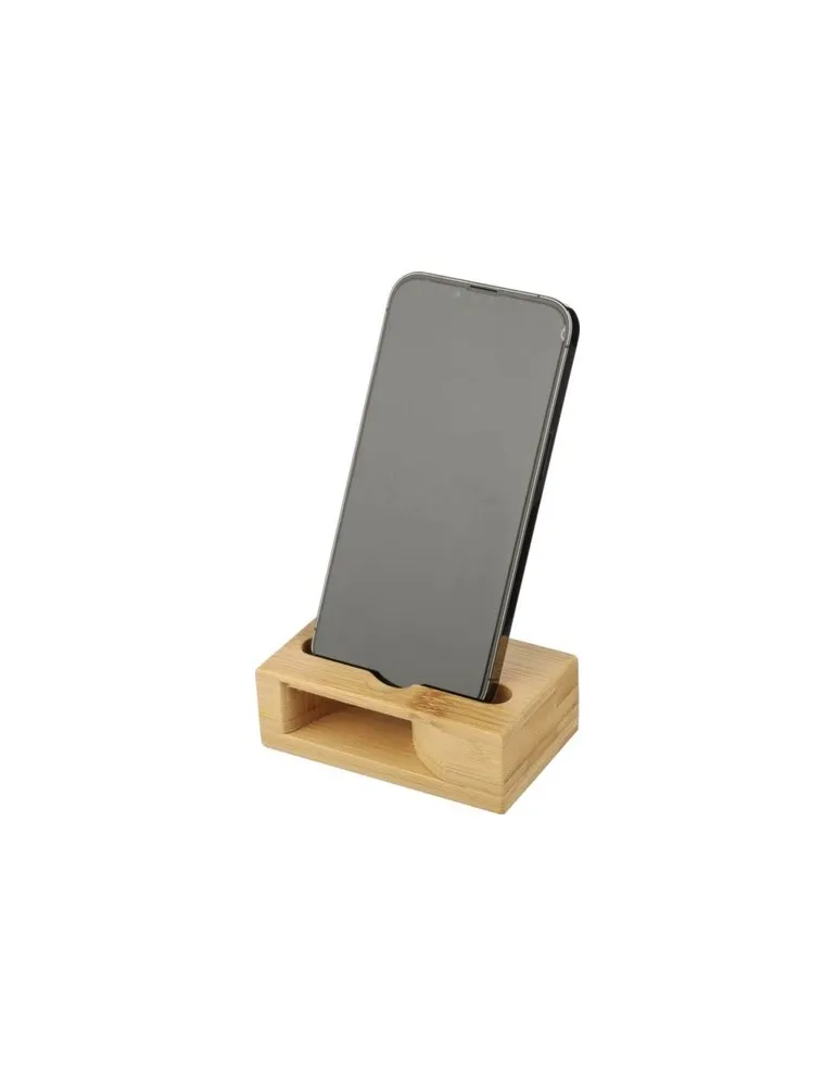 Support personnalisé en bambou pour téléphone Albert Matières : acier inoxydable Couleurs : noir cadeau entreprise pas cher