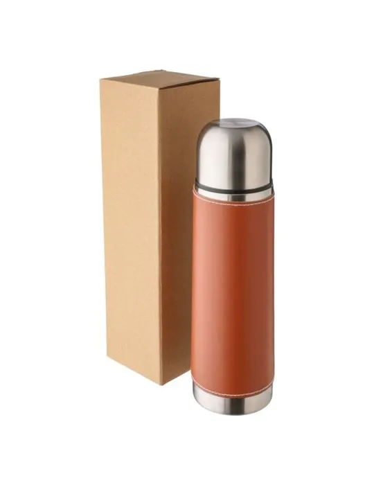 Bouteille isotherme écologique de 500 ml en acier inoxydable Bernard Sac shopping personnalisé en coton Oeko-Tex 220 g/m2 Isaa