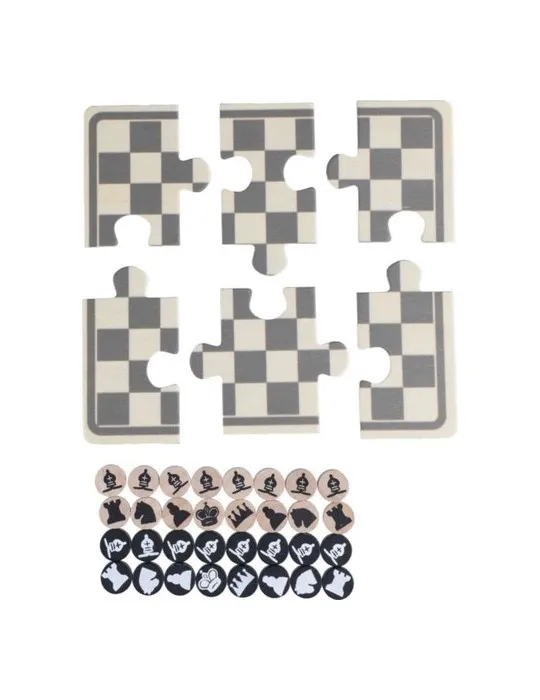 Jeu d'échecs et de dames en bois Hank