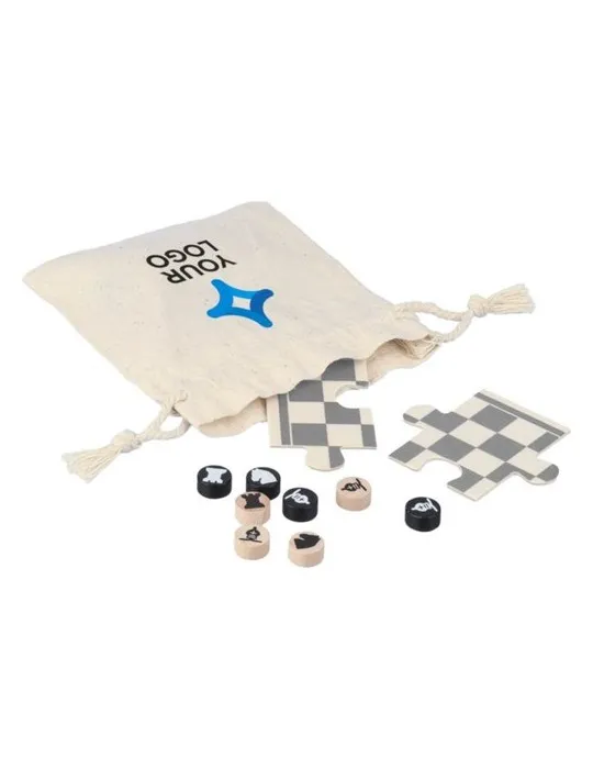 Jeu d'échecs et de dames en bois Hank