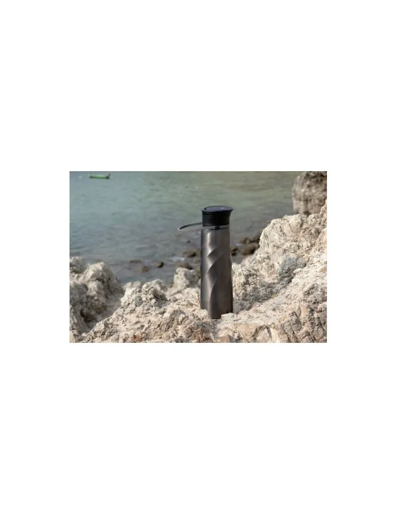 Gourde athlétique personnalisée Vortex Brandcharger Matières : cuir recyclé Couleurs : marron livraison express 24h 48h