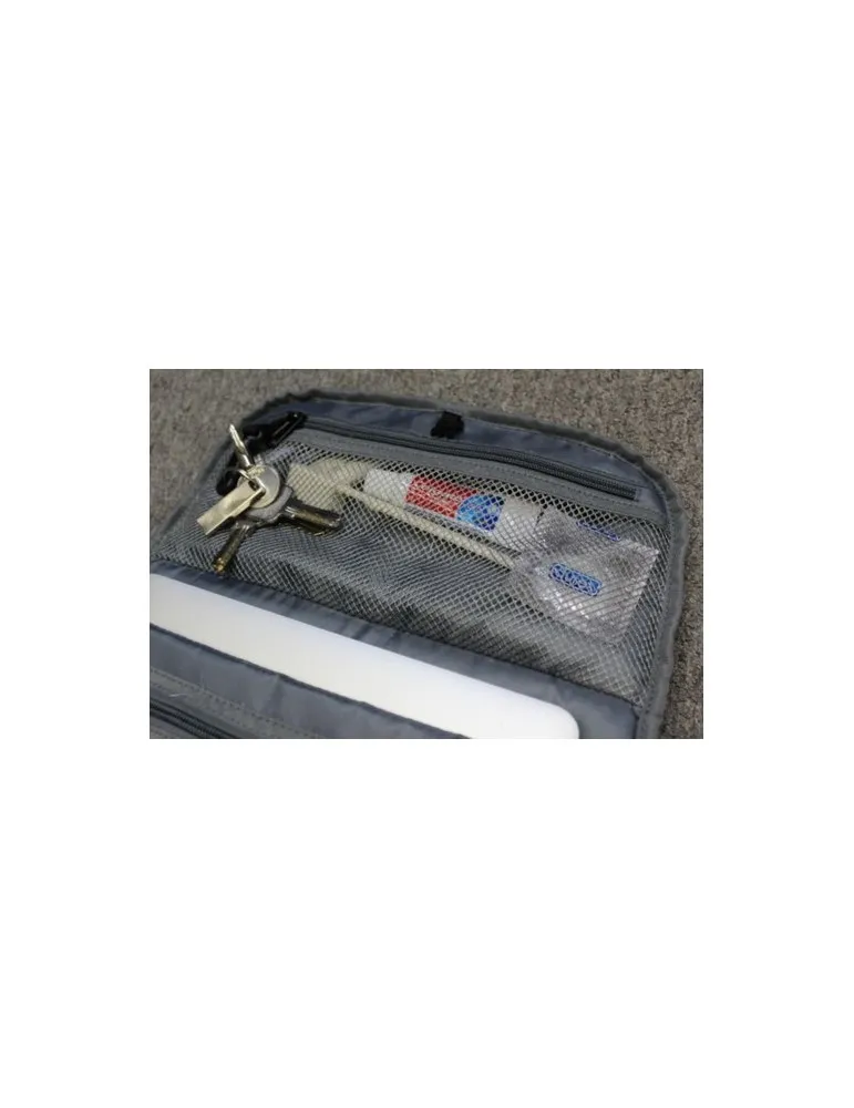 Sac à dos publicitaire écologique porte-ordinateur 15'' en PU Marco Polo Matières : PET recyclé Couleurs : transparent goodies p