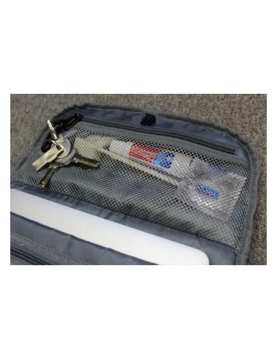 Sac à dos publicitaire écologique porte-ordinateur 15'' en PU Marco Polo Matières : PET recyclé Couleurs : transparent goodies p