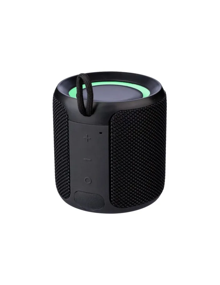 Enceinte sans fil écologique d'extérieur en ABS recyclé - Lloyd Matières : PET recyclé Couleurs : rouge impression logo haute qu