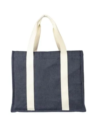 Sac shopping écologique en denim 280 g/m2 Gretchen Couleurs : bleu