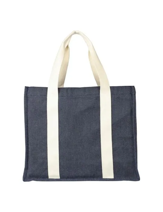Sac shopping écologique en denim 280 g/m2 Gretchen Couleurs : bleu