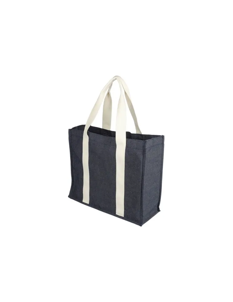 Sac shopping écologique en denim 280 g/m2 Gretchen Couleurs : bleu personnalisable avec votre logo
