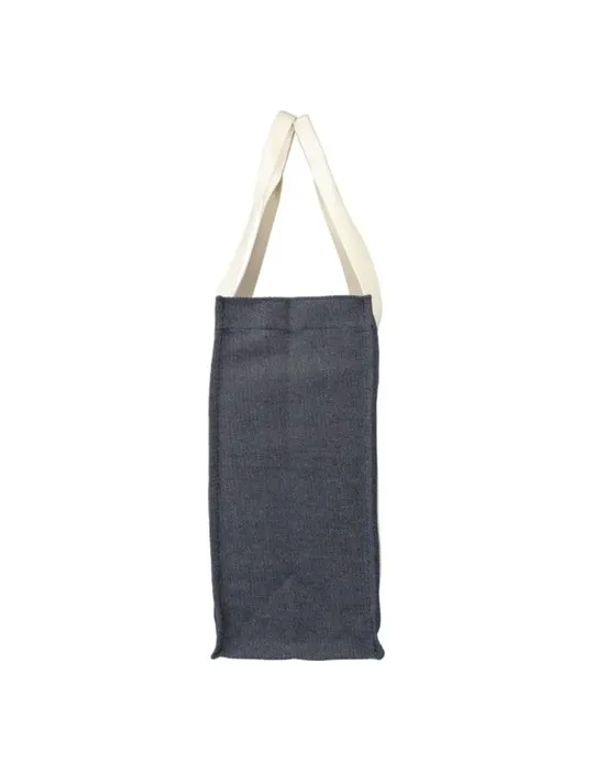 Sac shopping écologique en denim 280 g/m2 Gretchen Couleurs : bleu cadeau entreprise pas cher