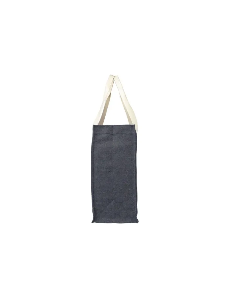Sac shopping écologique en denim 280 g/m2 Gretchen Couleurs : bleu impression haute définition