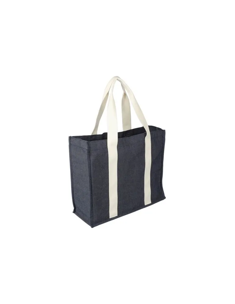 Sac shopping écologique en denim 280 g/m2 Gretchen Couleurs : bleu objet promotionnel éco-responsable