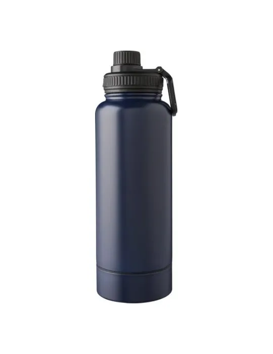 Gourde isotherme écologique en acier inoxydable de 1 000 ml Nathaniel Matières : polyester Couleurs : bleu impression haute défi