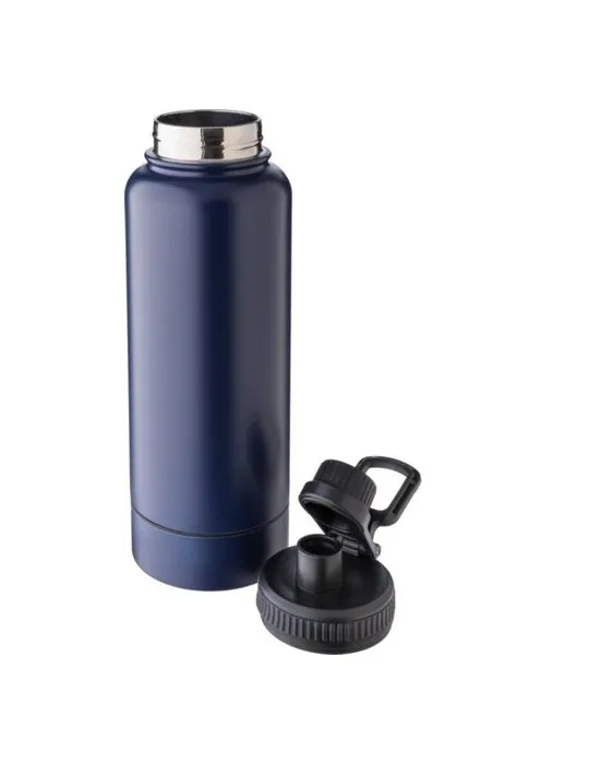 Gourde isotherme écologique en acier inoxydable de 1 000 ml Nathaniel Matières : polyester Couleurs : bleu objet publicitaire ro