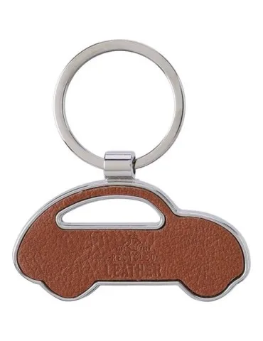 Porte-clé écologique en cuir recyclé - Joan Matières : acier inoxydable Couleurs : doré