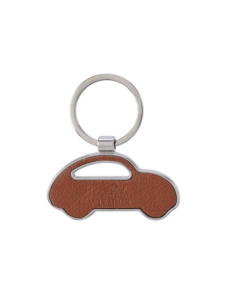 Porte-clé écologique en cuir recyclé - Joan Matières : acier inoxydable Couleurs : doré