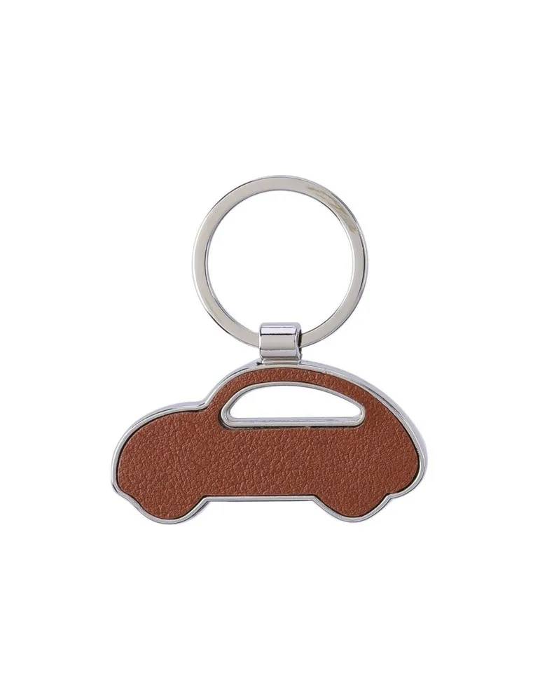 Porte-clé écologique en cuir recyclé - Joan Matières : acier inoxydable Couleurs : doré cadeau entreprise pas cher