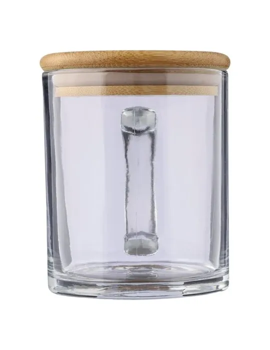 Mug écologique de 300 ml en verre recyclé et bambou - Ashley Matières : paille Couleurs : blanc Pointure : 36/38 personnalisable