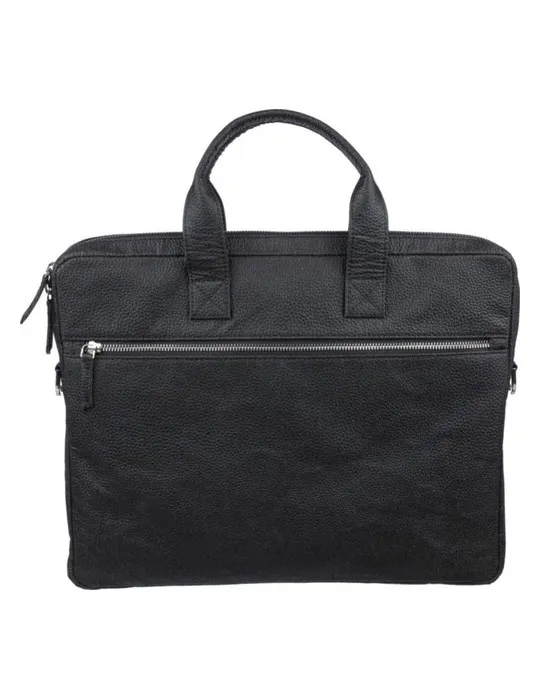 Sacoche publicitaire en peau de tomate pour ordinateur de 15'' Lillian Matières : bambou Couleurs : noir