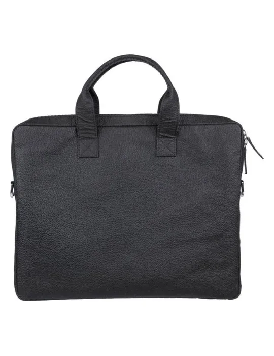 Sacoche publicitaire en peau de tomate pour ordinateur de 15'' Lillian Matières : bambou Couleurs : noir personnalisable avec vo