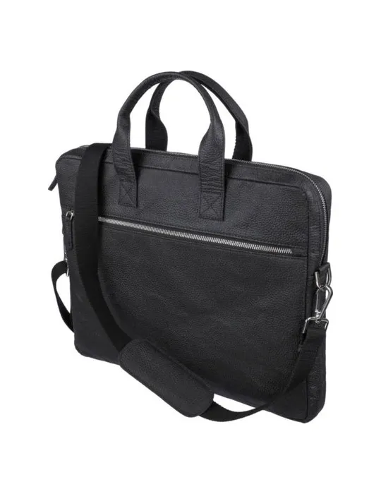 Sacoche publicitaire en peau de tomate pour ordinateur de 15'' Lillian Matières : bambou Couleurs : noir impression logo haute q