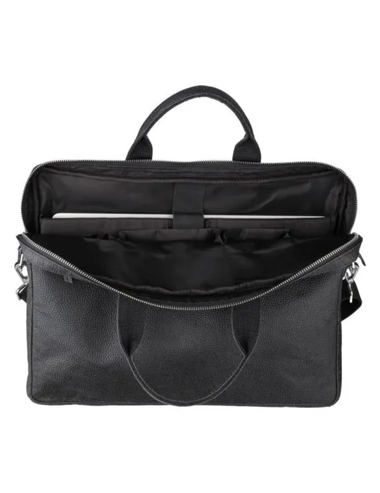 Sacoche publicitaire en peau de tomate pour ordinateur de 15'' Lillian Matières : bambou Couleurs : noir cadeau client original