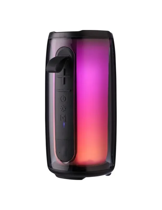 Enceinte sans fil publicitaire d'extérieur en ABS Lynette Matières : bambou Couleurs : bleu cadeau entreprise pas cher