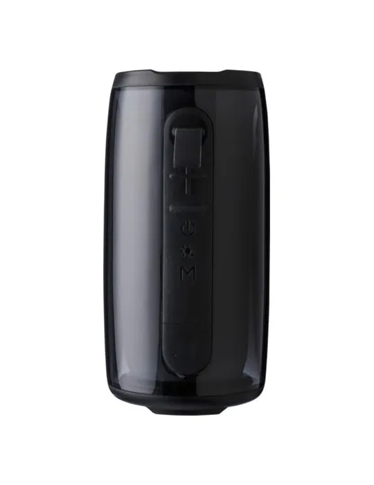 Enceinte sans fil publicitaire d'extérieur en ABS Lynette Matières : bambou Couleurs : bleu livraison express 24h 48h