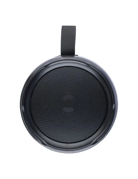 Enceinte sans fil publicitaire d'extérieur en ABS Lynette Matières : bambou Couleurs : bleu accessoire événementiel unique