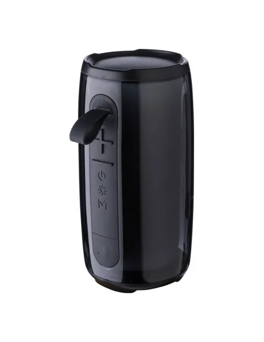 Enceinte sans fil publicitaire d'extérieur en ABS Lynette Matières : bambou Couleurs : bleu goodies entreprise design