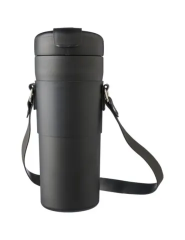 Gourde isotherme publicitaire de 730 ml en acier inoxydable Kelvin Matières : bambou Couleurs : vert