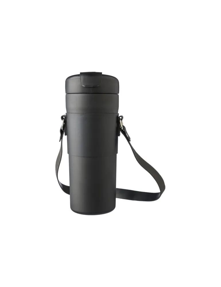 Gourde isotherme publicitaire de 730 ml en acier inoxydable Kelvin Matières : bambou Couleurs : vert