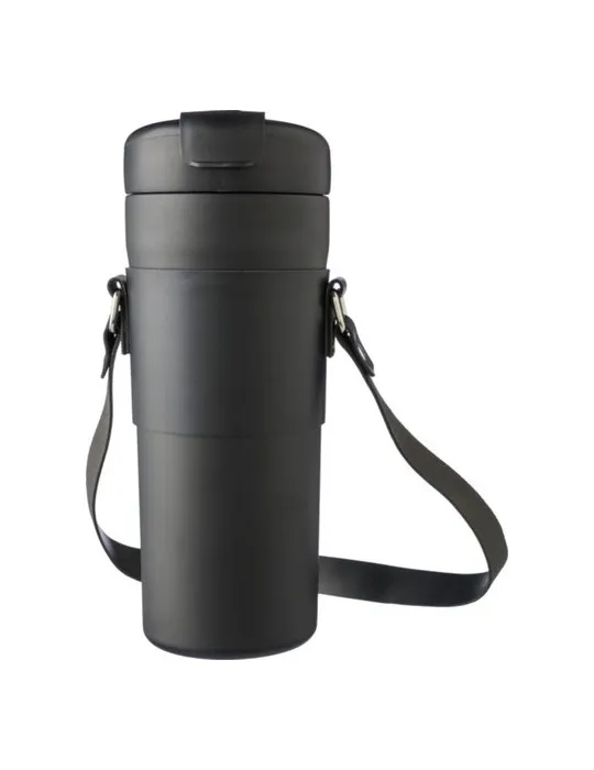 Gourde isotherme publicitaire de 730 ml en acier inoxydable Kelvin Matières : bambou Couleurs : vert