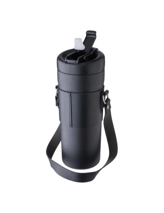 Gourde isotherme publicitaire de 730 ml en acier inoxydable Kelvin Matières : bambou Couleurs : vert cadeau entreprise pas cher