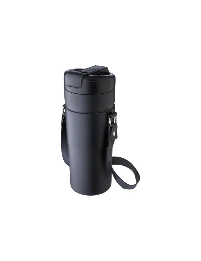 Gourde isotherme publicitaire de 730 ml en acier inoxydable Kelvin Matières : bambou Couleurs : vert goodies publicitaire événem