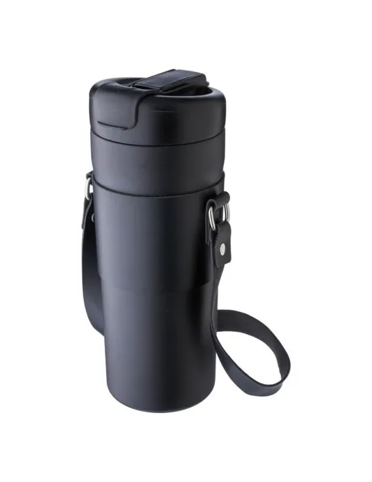 Gourde isotherme publicitaire de 730 ml en acier inoxydable Kelvin Matières : bambou Couleurs : vert goodies publicitaire événem