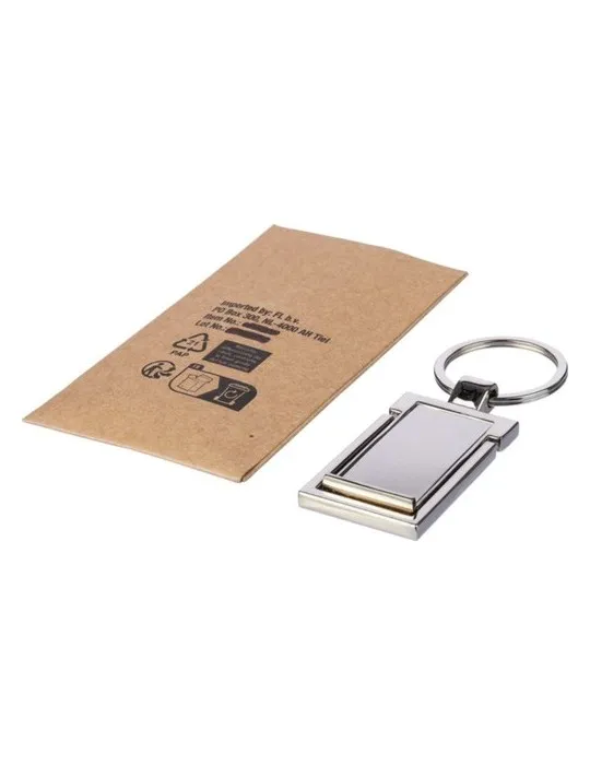 Porte-clés publicitaires en zinc - Colin Matières : acier inoxydable Couleurs : noir cadeau collaborateur premium