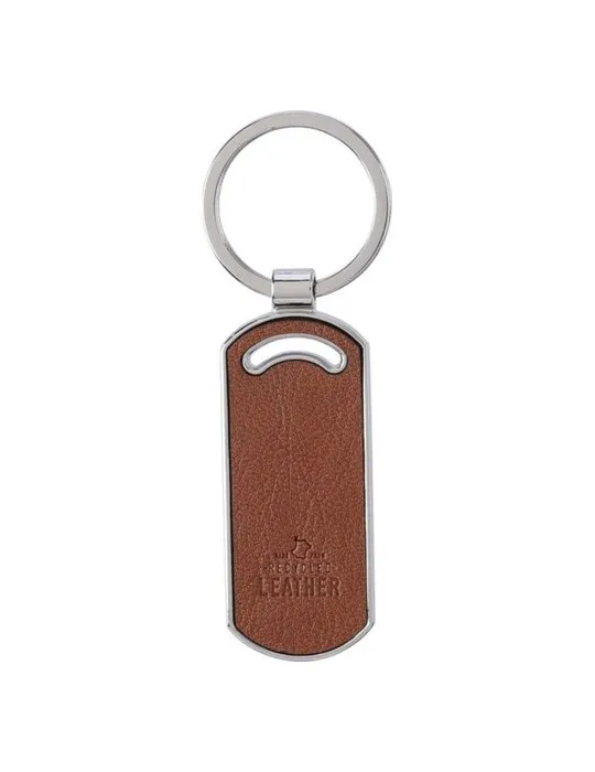 Porte-clé publicitaire en cuir recyclé Jill Matières : coton Couleurs : noir personnalisable avec votre logo