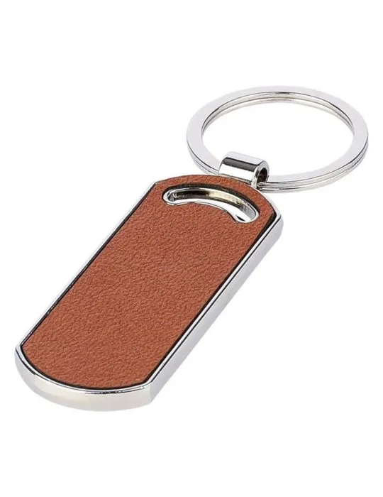 Porte-clé publicitaire en cuir recyclé Jill Matières : coton Couleurs : noir impression haute définition