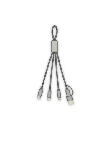 Câble de chargement publicitaire Trident 2 Brandcharger Matières : coton Couleurs : bleu