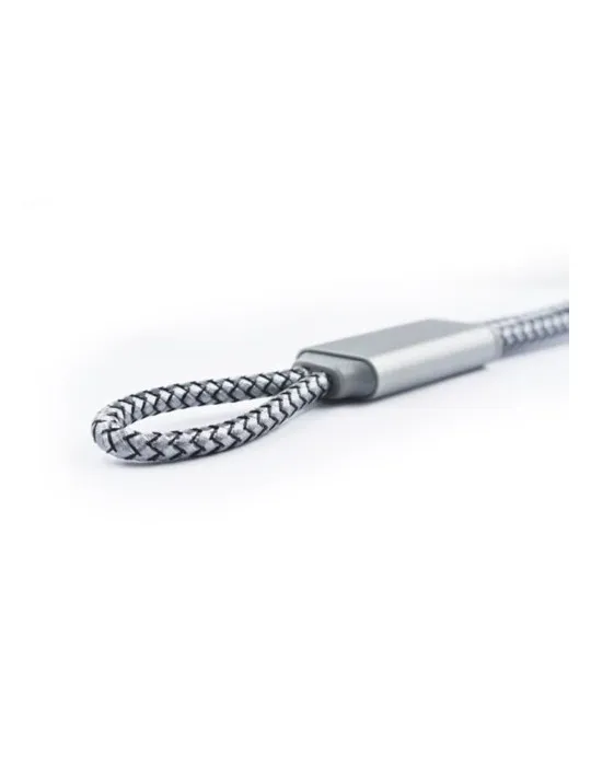 Câble de chargement publicitaire Trident 2 Brandcharger Matières : coton Couleurs : bleu goodies publicitaire événementiel