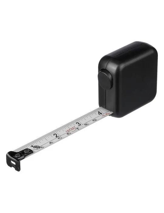 Mètre-ruban publicitaire ABS de 3 m Diane Matières : coton Couleurs : rouge objet promotionnel éco-responsable