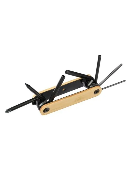 Outil publicitaire multifonction de jeu de clés Edna Matières : polyester Couleurs : blanc marquage laser ultra précis